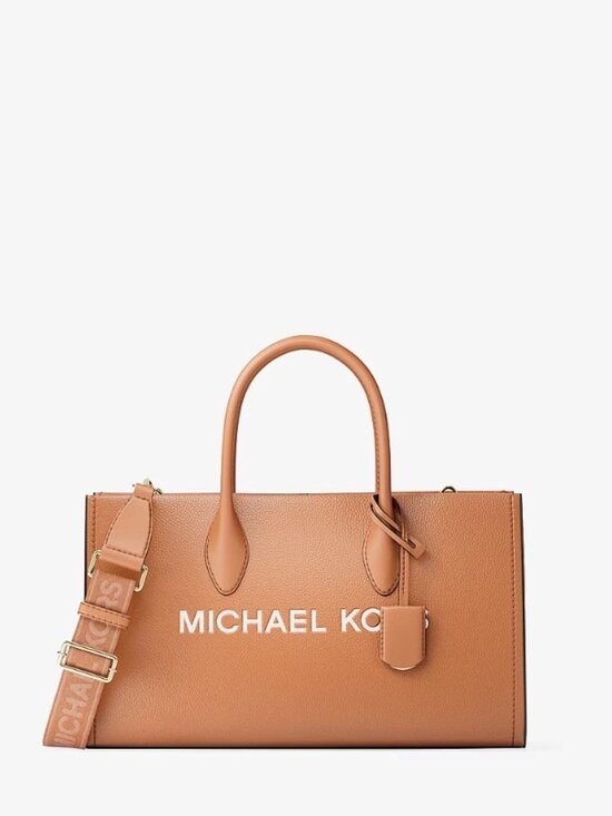 Michael Kors Handbags - NWT Michael Kors Mirella Medium Pebbled Leather Satchel Luggage Gold Hardware